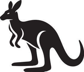 Black silhouette vector of kangaroo
