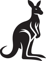 Black silhouette vector of kangaroo