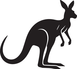 Black silhouette vector of kangaroo