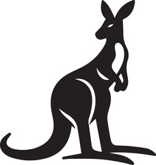 Black silhouette vector of kangaroo © Ami