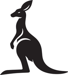 Black silhouette vector of kangaroo © Ami