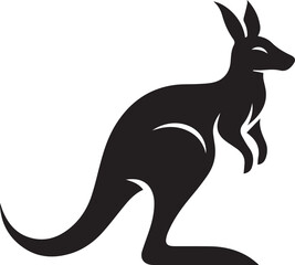 Black silhouette vector of kangaroo © Ami