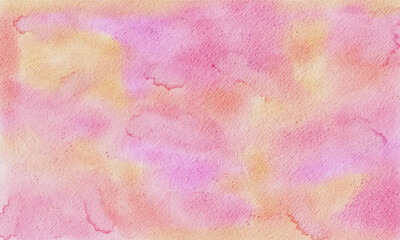 Abstract watercolor artwork with pink orange colors and texture	