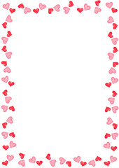 シンプルな赤いハートマーク　イラスト　フレーム