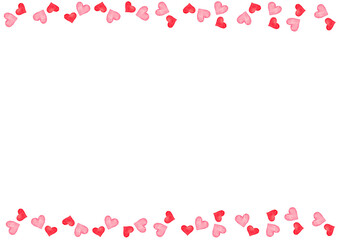 シンプルな赤いハートマーク　イラスト　フレーム