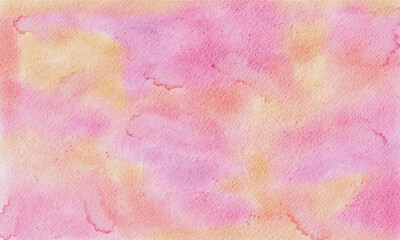Abstract watercolor artwork with pink orange colors and texture	