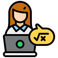 female people studying math icon