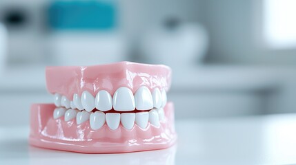 Dental model artificial teeth close up