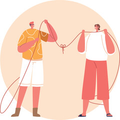 People building loving relationship ties