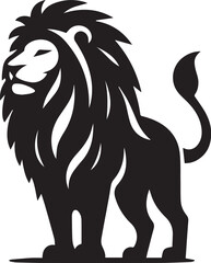 Silhouette lion vector illustration