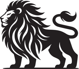 Silhouette lion vector illustration