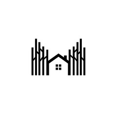 Obraz premium House with Trees Logo