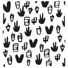  Hand drawn vector silhouette icon art. white background icons.