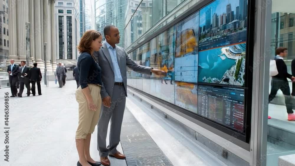 Poster strategic insights: an expert team collaborates, analyzing real-time information displayed on state-