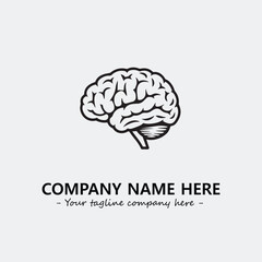 Brain illustration black and white for logo company vector image
