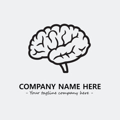 Brain illustration black and white for logo company vector image
