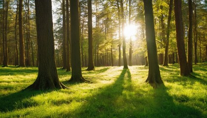 Naklejka premium Green grass field with trees during daytime 1