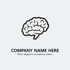 Brain illustration black and white for logo company vector image
