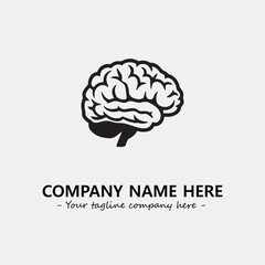 Brain illustration black and white for logo company vector image
