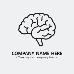 Brain illustration black and white for logo company vector image
