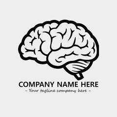 Brain illustration black and white for logo company vector image
