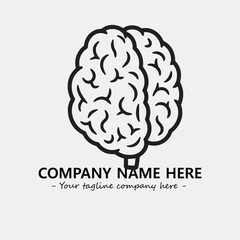 Brain illustration black and white for logo company vector image
