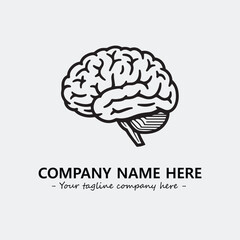Brain illustration black and white for logo company vector image
