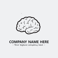 Brain illustration black and white for logo company vector image
