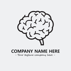 Brain illustration black and white for logo company vector image
