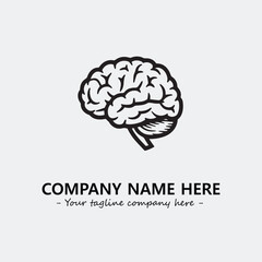 Brain illustration black and white for logo company vector image

