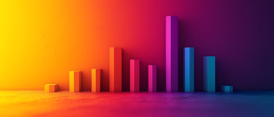 Fototapeta premium Colorful bar graph illustration for data analysis and presentation