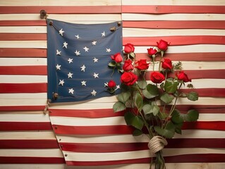 Obraz premium Flag Day Celebration: Happy American Flag Background
