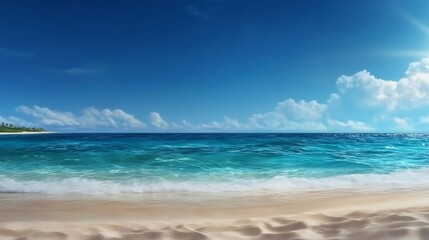 Obraz premium Tropical Paradise SunKissed Beach Azure Ocean.