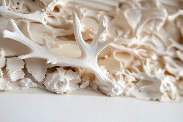 White abstract sculpture macro texture decorative background design art