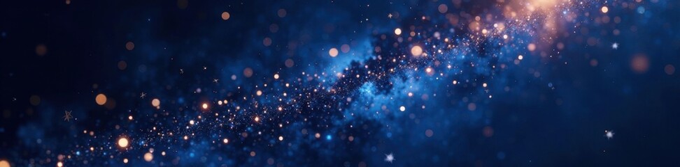 Obraz premium Sparkling stars scattered across a dark blue-black background of space , nebulae, cosmic, starry