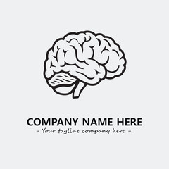 Brain illustration black and white for logo company vector image
