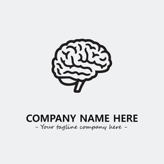 Brain illustration black and white for logo company vector image
