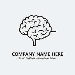Brain illustration black and white for logo company vector image
