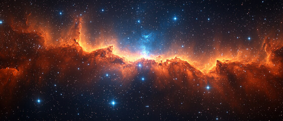 Naklejka premium A deep blue or black background filled with twinkling stars