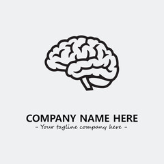Brain illustration black and white for logo company vector image
