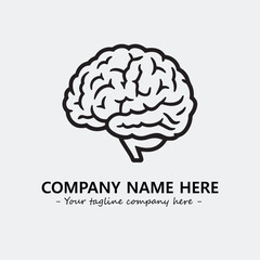 Brain illustration black and white for logo company vector image
