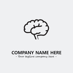 Brain illustration black and white for logo company vector image
