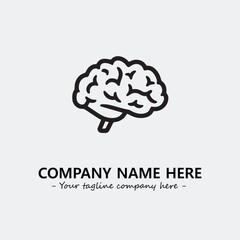 Brain illustration black and white for logo company vector image
