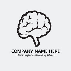 Brain illustration black and white for logo company vector image
