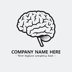 Brain illustration black and white for logo company vector image
