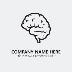 Brain illustration black and white for logo company vector image
