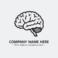 Brain illustration black and white for logo company vector image
