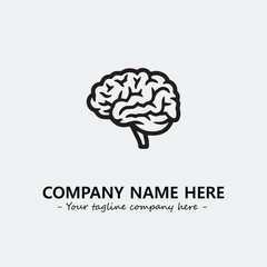 Brain illustration black and white for logo company vector image
