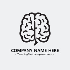 Brain illustration black and white for logo company vector image
