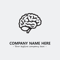 Brain illustration black and white for logo company vector image
